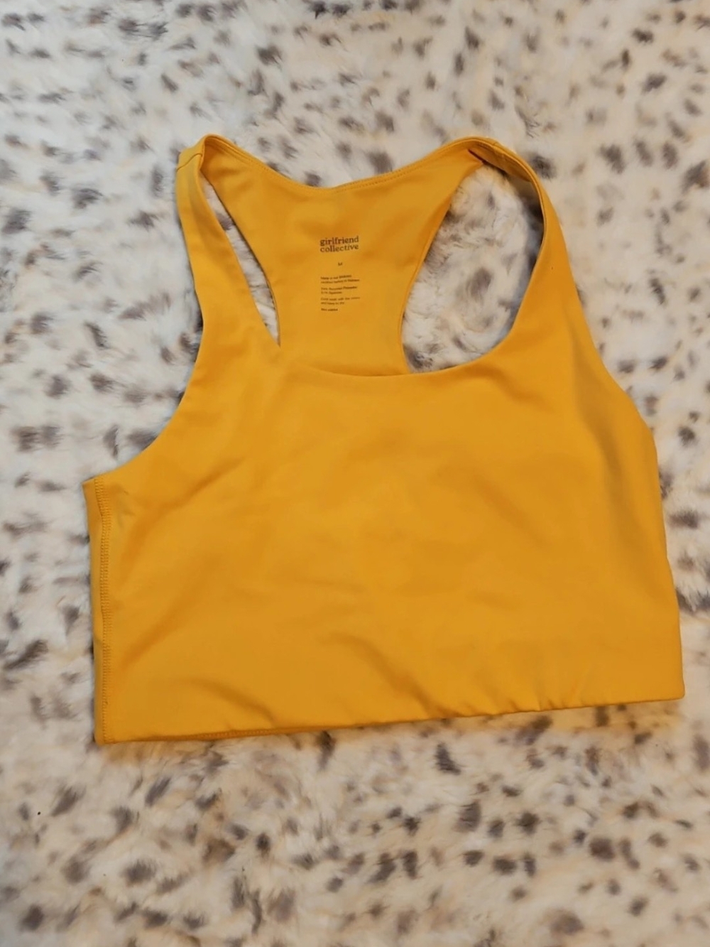 girlfriend collective yellow racerback sports bra